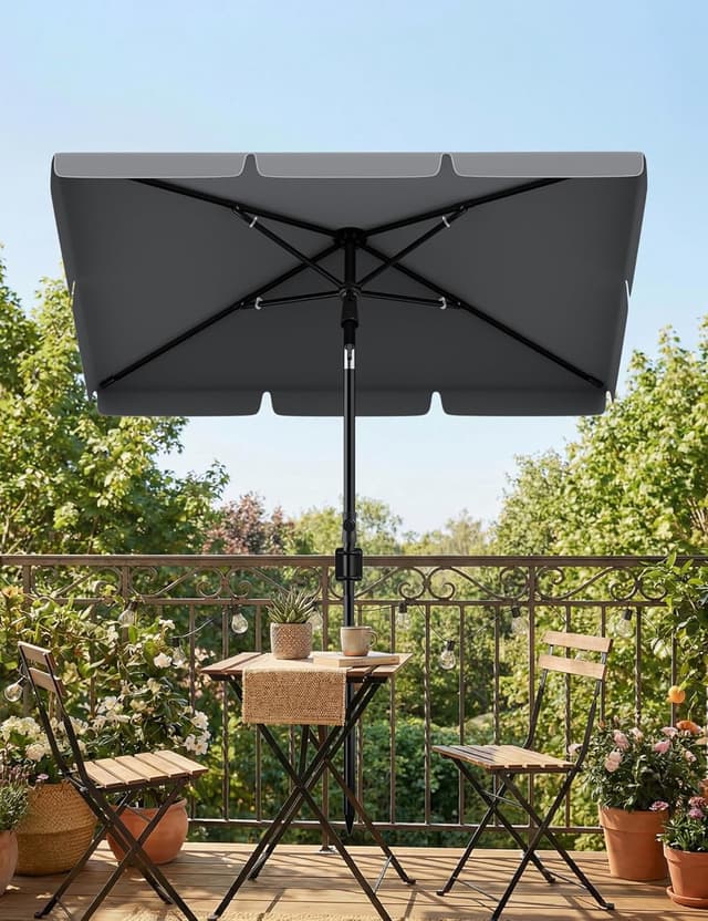 Thumbnail 6 de GarveeHome Balkon-Sonnenschirm 200x125 cm mit Schirmhülle, UV50+ anthrazit – rechteckig, knickbar & höhenverstellbar