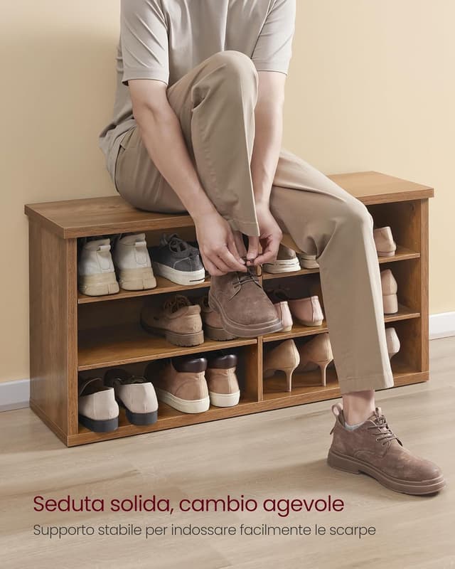 Detalle 2 de VASAGLE Panca Scarpiera con 6 scomparti