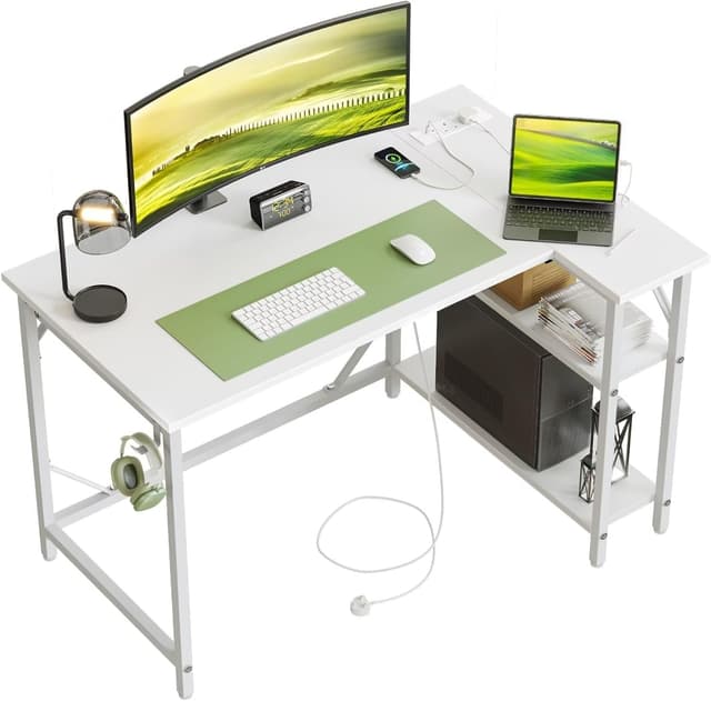 Detalle de DOMSHOCT Small L Shaped Gaming Desk 100x70cm