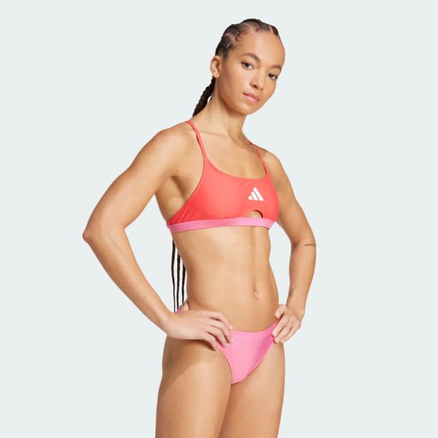 Detalle de Adidas Bikini Colorblock X-Back Rosa