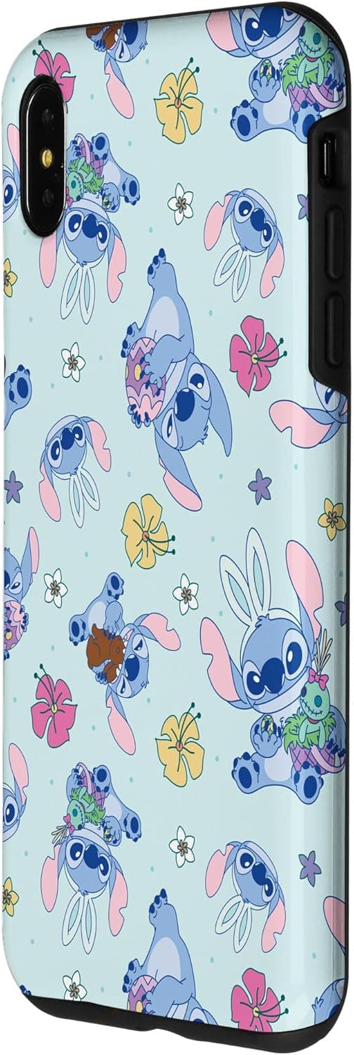 Detalle 2 de Custodia per iPhone XS Max Disney Lilo & Stitch Cute Blue Easter Pastel Stitch