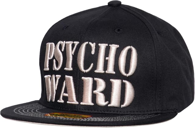 Detalle de King Kerosin Herren Flat Brim Snapback Cap mit 3D-Stickerei – Rockabilly & Retro Baseball-Kappe