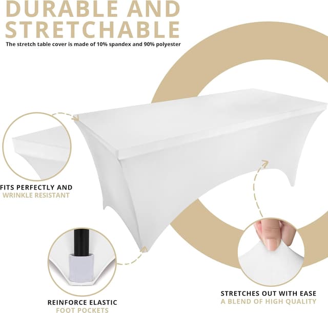 Thumbnail 4 de Utopia Kitchen Spandex Tischtuch 244x76x76 cm 2er Pack