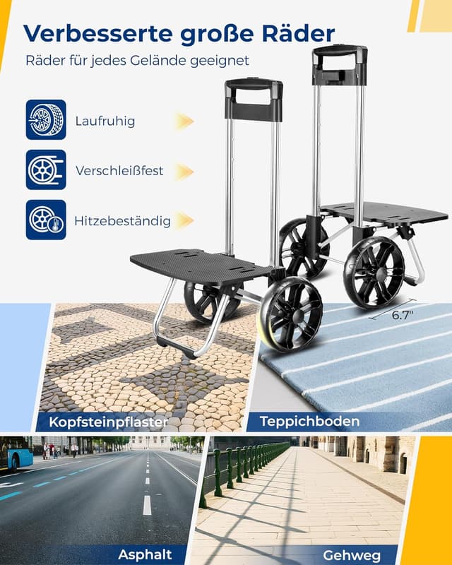 Detalle de Ytonet Einkaufstrolley klappbar mit Kühlfach (3 Fächer, 55 Liter, bis 68 kg) – Shopping Trolley & Tasche, schwarz