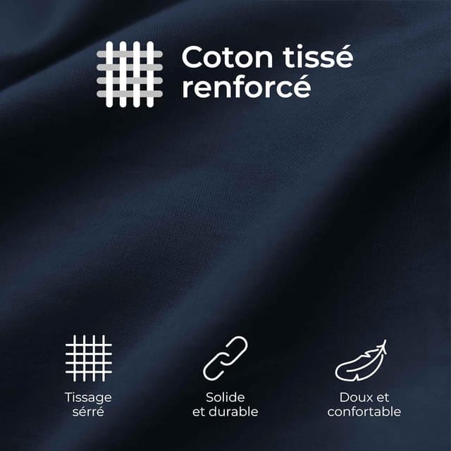 Detalle de Dreamzie Taie Oreiller 60 x 60 en coton renforcé (set de 2) – Bleu foncé