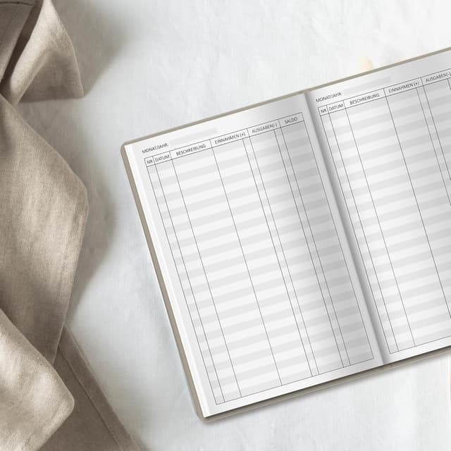 Detalle de BIROYAL Kassenbuch A5 mit 120 Seiten – Haushaltsbuch & Budget Planner für Einnahmen und Ausgaben