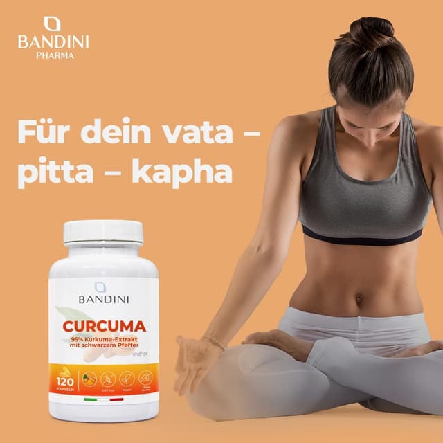 Detalle de Bandini® Curcuma 700 mg Kurkuma pro Kapsel (mit Piperin) – 120 Kapseln