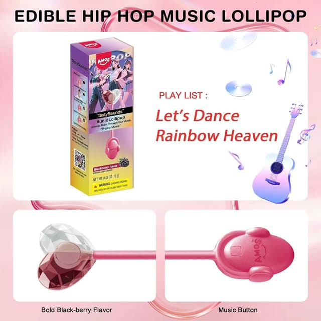 Thumbnail 5 de Amos Música Piruleta Zarzamora Fresa 1 unidad