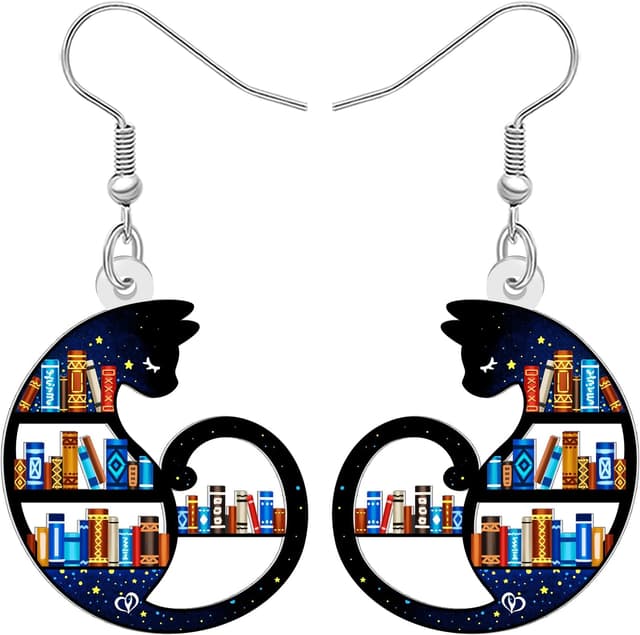 Detalle de LONYOO Acrylic Funky Cat Earrings