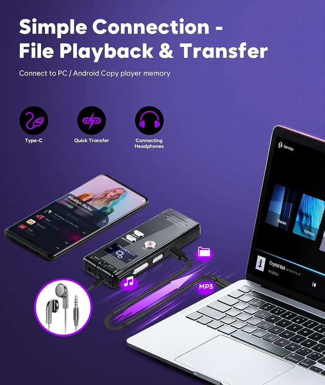 Thumbnail 6 de ZIPCIDE 64GB Digital Voice Recorder 4800h 🎙