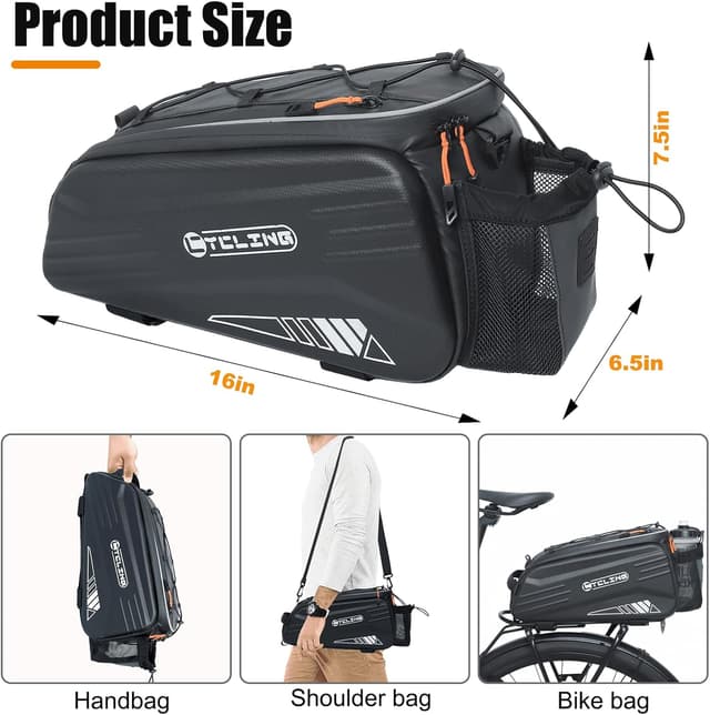 Thumbnail 6 de NDakter Bike Bags 10L EVA Hard-Shell Waterproof Rear Rack Pannier Bag (3-in-1)