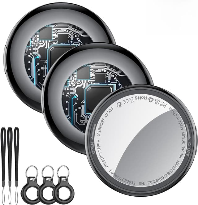 Detalle de Air Tracker Tags Bluetooth Item Finder – 3 Pack compatible with Apple Find My (iOS only), 100dB beep