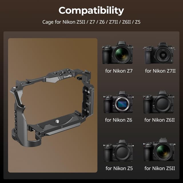 Detalle 2 de SMALLRIG Cage pour Nikon Z5 II / Z5 / Z6 / Z6II / Z7 / Z7II (5257) en alliage d’aluminium