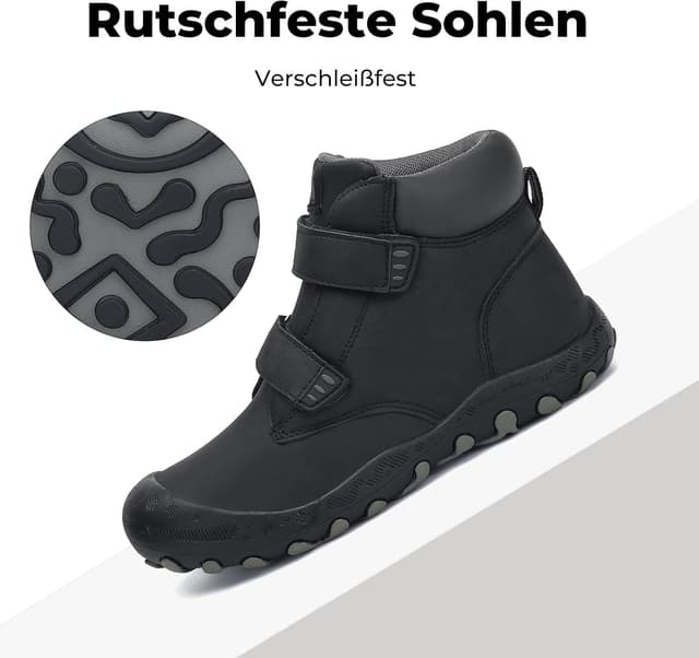 Detalle de Mishansha Kinder Wanderschuhe für Trekking & Outdoor – rutschfeste, wasserabweisende Trekkingstiefel mit Zehenschutz