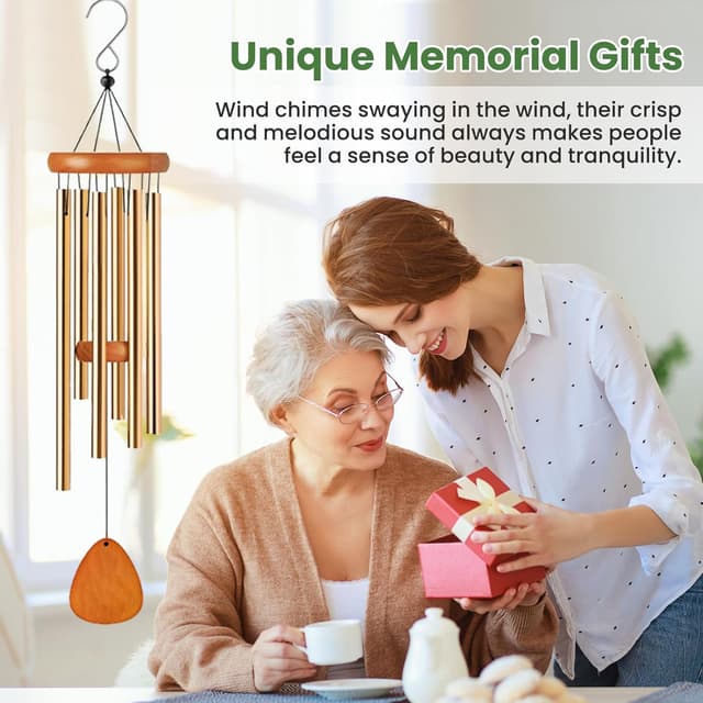 Detalle de Waterproof memorial wind chimes, gold