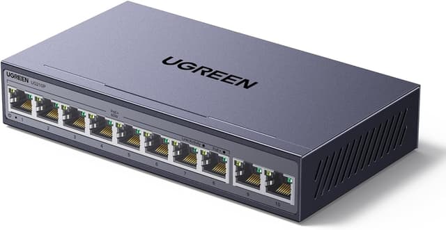 Detalle de UGREEN 10 Port Gigabit PoE LAN Switch 60W