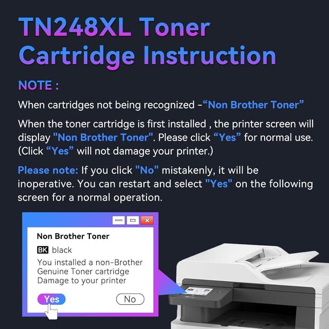 Thumbnail 6 de ZIPRINT TN248XL TN248 kompatibler Toner für Brother MFC-L3760CDW & DCP-/HL-Modelle (TN-248 CMYK/TN-248 BK)