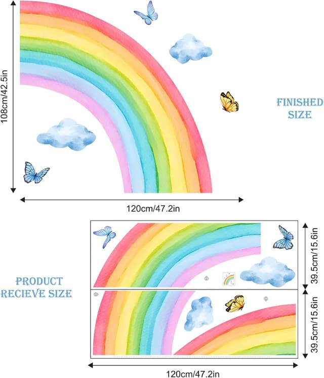 Thumbnail 4 de Supzone Wandtattoo Regenbogen Groß 120 cm