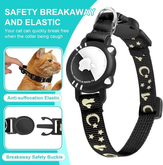 Detalle de Ytanest Reflective AirTag Cat Collar 7–9 in 🐱