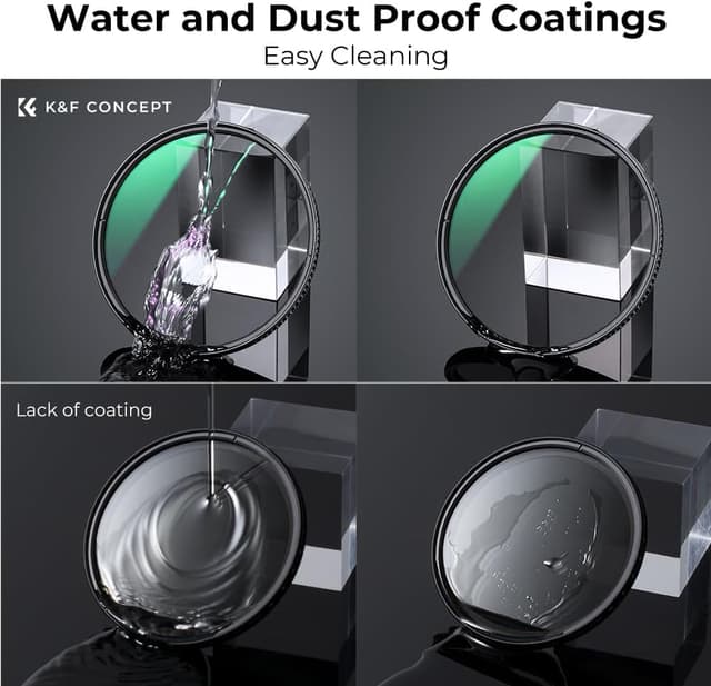 Detalle 2 de K&F CONCEPT 77mm True Color Polarising CPL (Nano-X Series) circular polariser filter