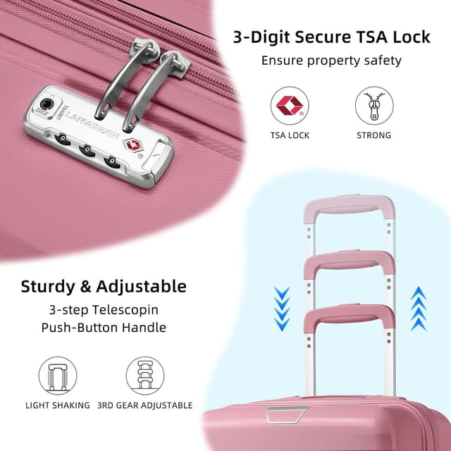 Detalle 2 de LARVENDER Luggage Sets 3 Piece Carry On