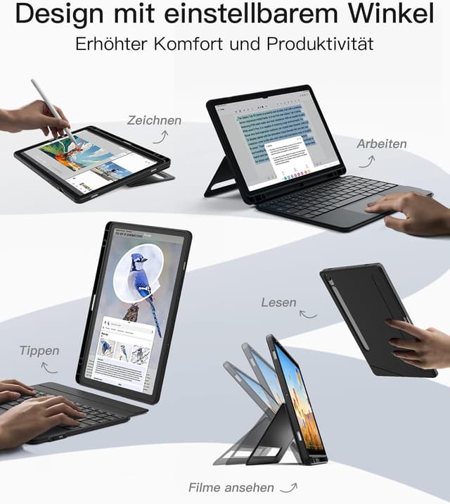 Detalle 2 de Inateck Hülle mit Tastatur für Galaxy Tab S10 FE