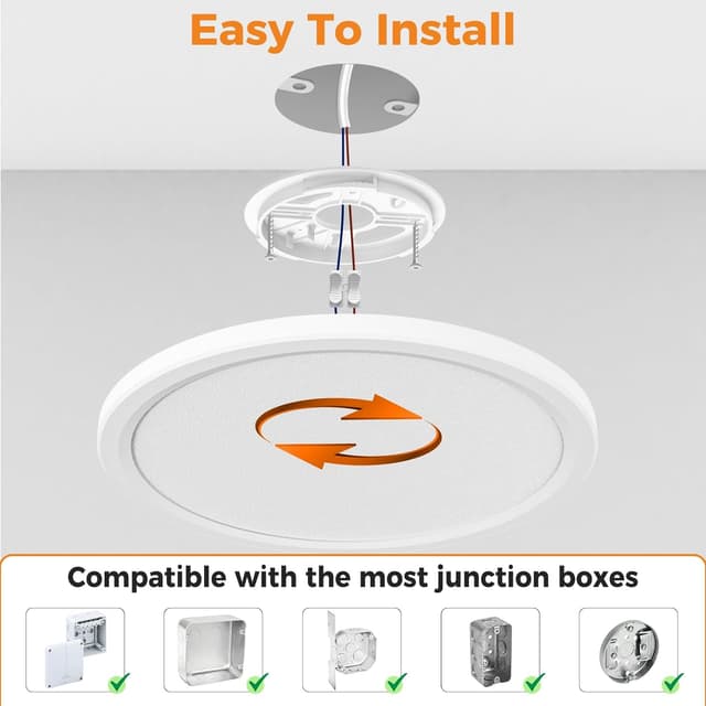Thumbnail 6 de slochi LED-Deckenleuchte IP44 (2er-Set) 39 cm, 36 W, 4.200 lm – 3 Farbtemperaturen (3000/4000/6500 K)