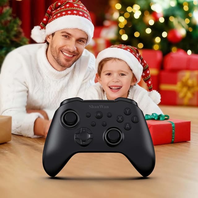 Thumbnail 6 de ShanWan Wireless Controller für Windows-PC, Android, iPhone, Switch, Steam – 2,4G/Bluetooth Gamepad mit Hall Effect Trigger, Turbo & Rumble (Schwarz)