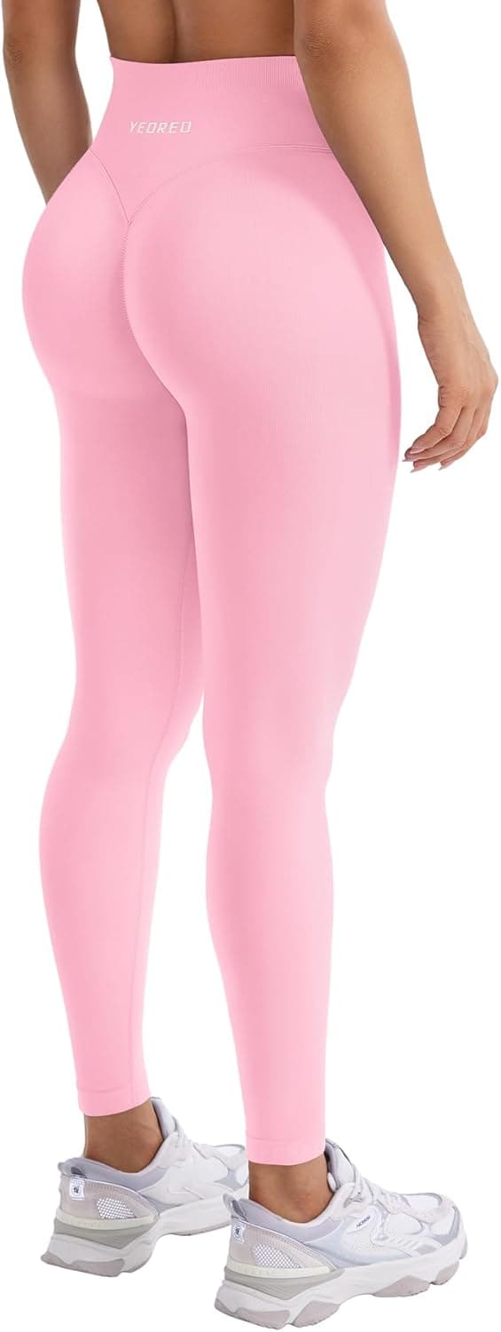 Detalle de YEOREO Damen Sport-Leggings „Invisible Scrunch“ mit hoher Taille (90% Nylon, 10% Elasthan)