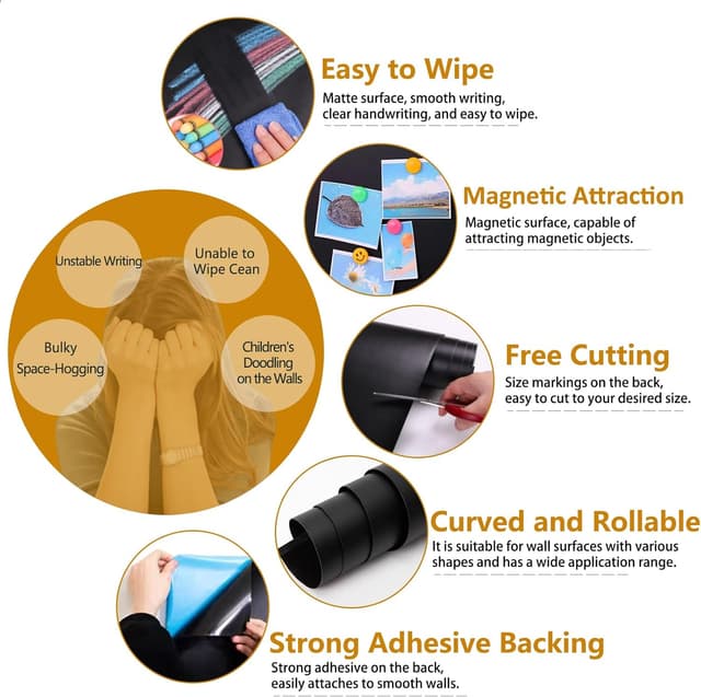 Detalle de JOMUSAGA Tafelfolie Magnetisch 240 x 120 cm