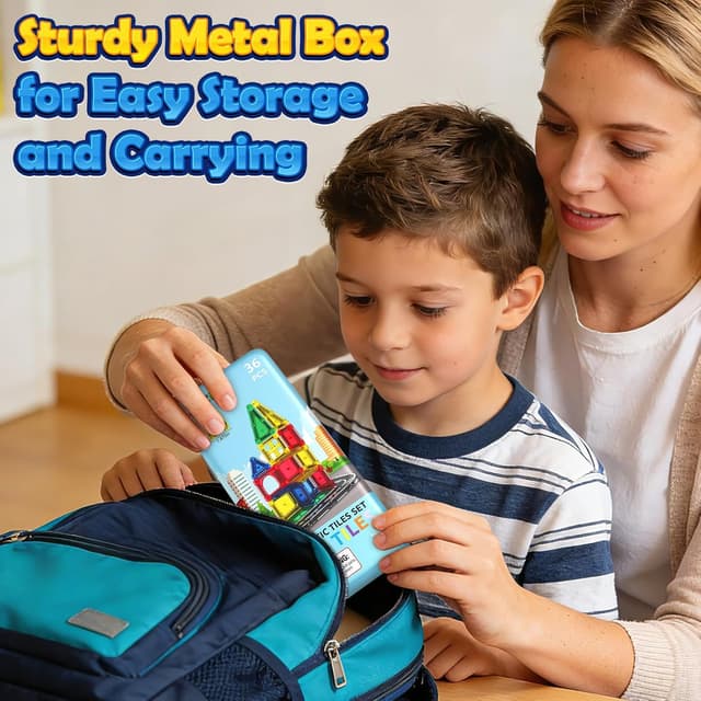 Detalle de ORZbb Mini Magnetic Tiles 36-piece set