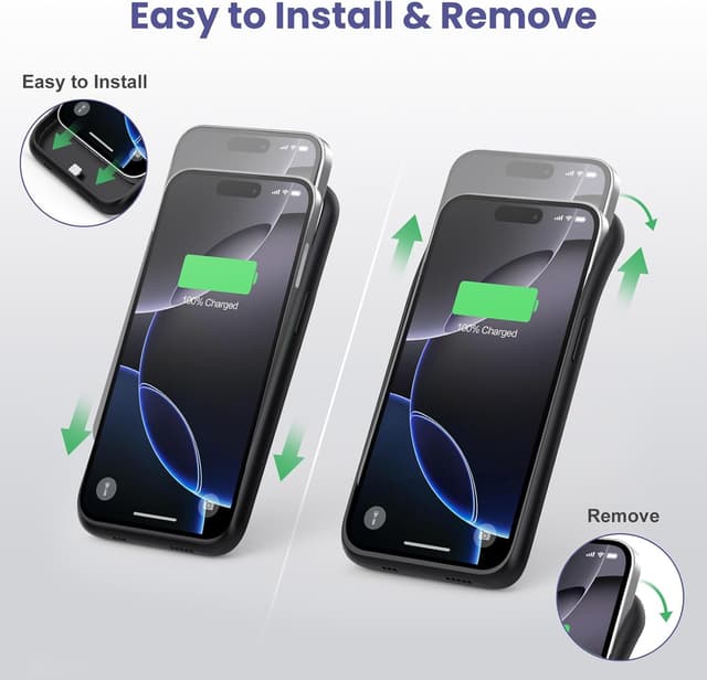 Detalle 2 de Feob Funda Batería para iPhone 16 Pro 7500mAh