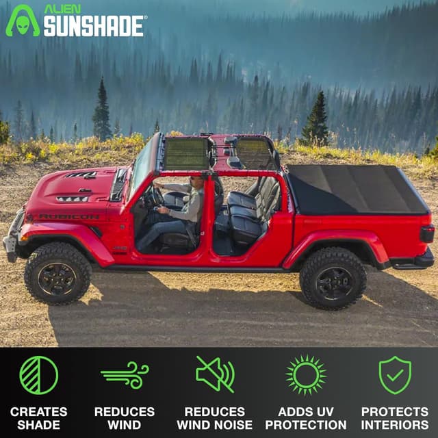Thumbnail 3 de Alien Sunshade Jeep Gladiator Sun Shade 2018–2023 🚙