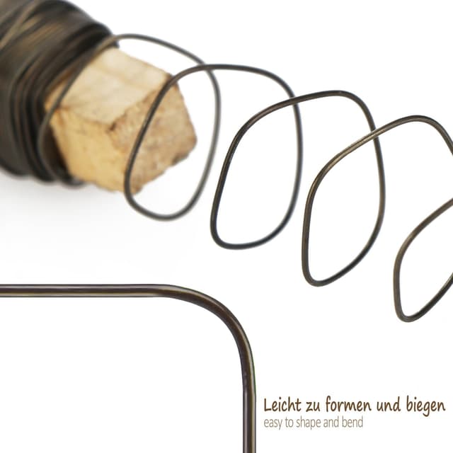 Detalle de com-four 10x Blumenwickeldraht-Set (geglüht), Bindedraht auf Holzstab gewickelt, 0,65 mm, 1000 g