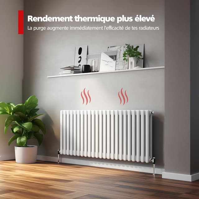 Detalle de RAVN HAMAN : lot de 3 clés de purge de chauffage blanches avec douille carrée 5 mm