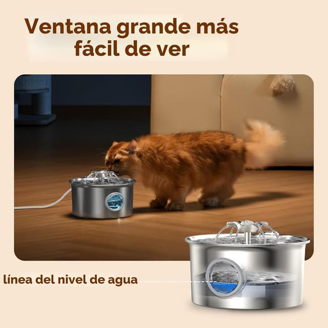 Thumbnail 5 de Bebedero gatos acero 2,6 L IHOUONE