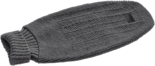 Detalle de Hundepullover GENF von Hunter (anthrazit) – weicher Strick für kalte Tage, waschbar, mit umschlagbarem Kragen