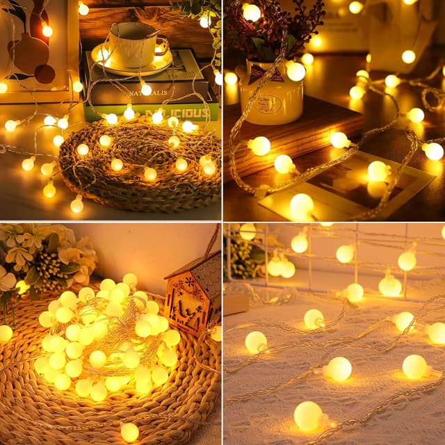 Thumbnail 6 de cshare Globe String Lights – 3m 20 warm white LED outdoor/indoor fairy lights with timer (IP65)