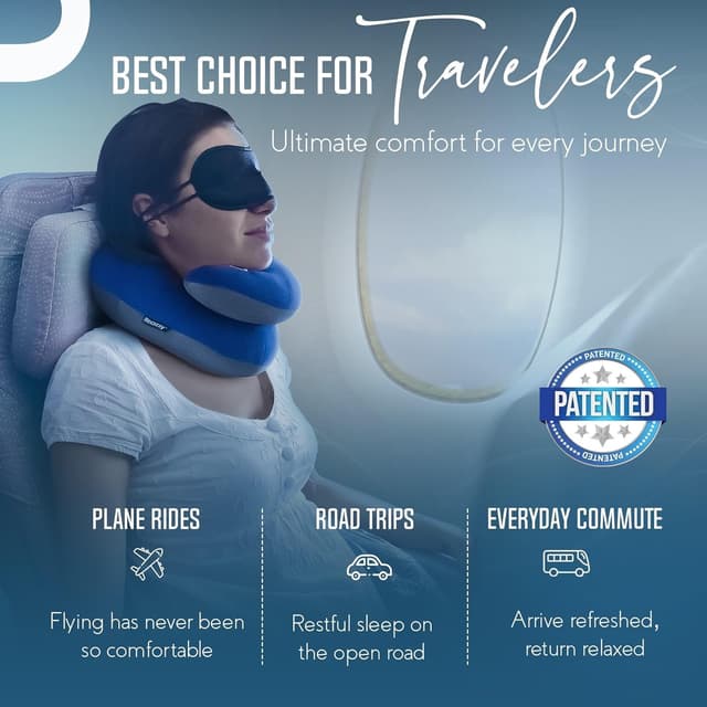 Detalle de BCOZZY travel neck pillow for flights