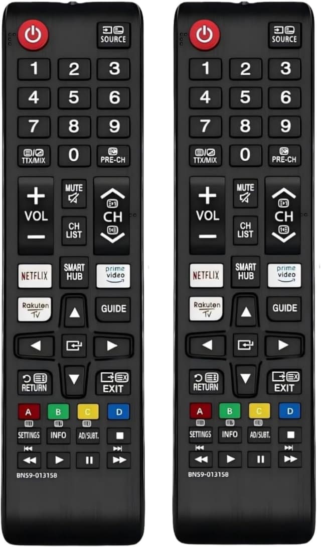 Detalle de QINCINA 2 Pack Universal TV Remote for Samsung Smart TVs (IR) – Replacement with Netflix & Prime Video Buttons