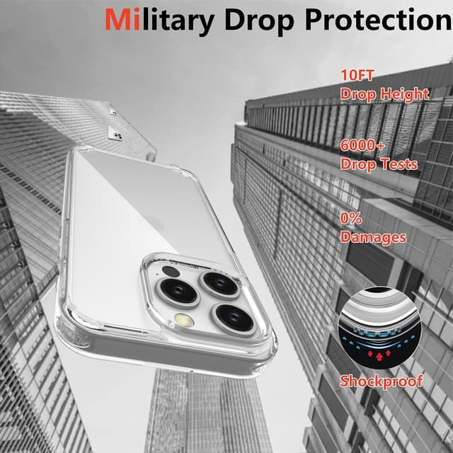 Detalle de OLEPHY Cover Trasparente con Cordino per iPhone 15 Pro 6,1" – protezione antiurto e antigraffio con collana regolabile, blu