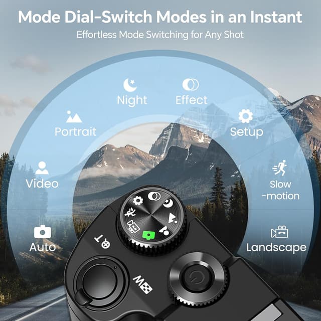 Detalle de Digital Camera 4K 64MP Vlogging Camera with 3-inch LCD, Dual Lenses and 16x Zoom