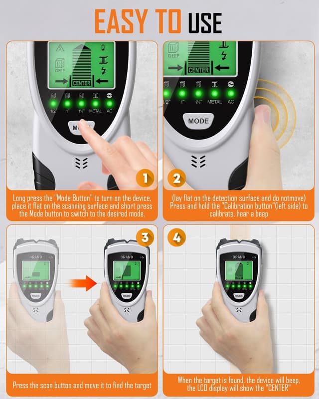 Thumbnail 6 de Lorrtta 5 in 1 Stud Finder Wall Scanner