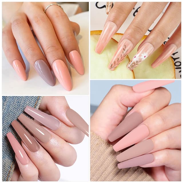 Detalle de YSUVIN UV Nagellack Nude Set (6 Stück) – Nude Rosa Gel Nagellack, Soak-Off UV