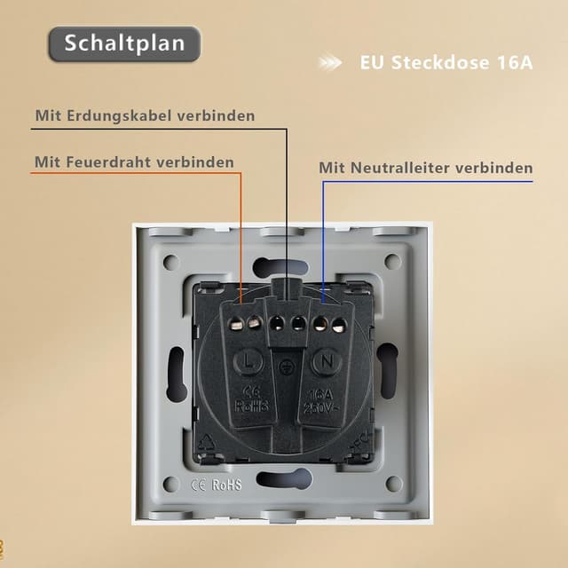 Thumbnail 6 de TAWOIA Schuko Steckdose 86Ă86 mm đ