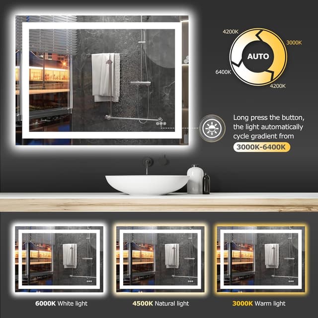 Thumbnail 4 de Hivone 40X30 LED Bathroom Mirror