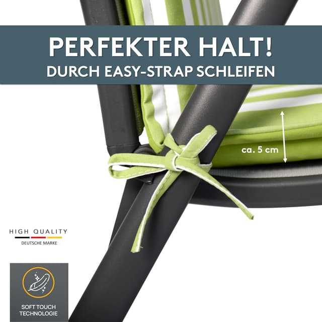 Detalle 2 de LILENO HOME Cojín para Silla de Jardín 🌿 Respaldo Rayas Verde