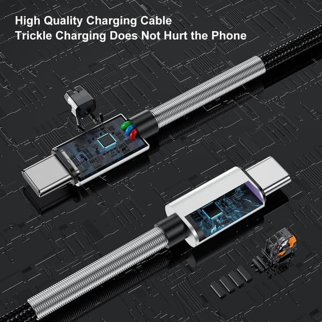 Detalle de Jeenek Long USB-C to USB-C Charger Cable (10ft) — 60W Fast Charging Cord