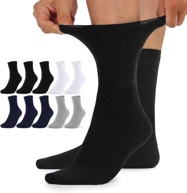 Detalle de TUUHAW Diabetikersocken 10 Paar ohne Gummibund