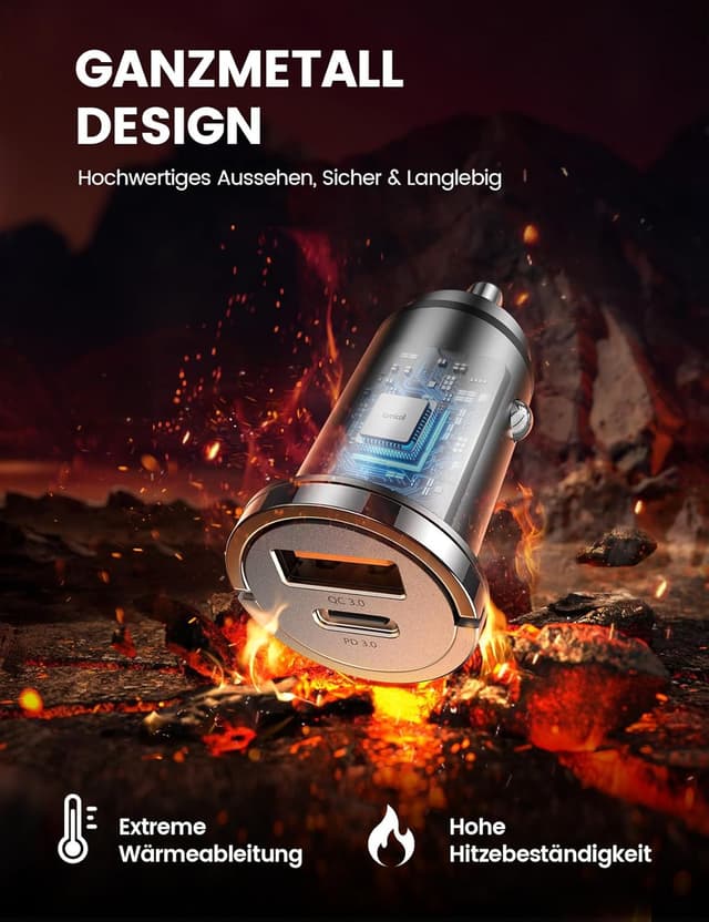 Detalle de Lamicall 45W Zigarettenanzünder USB C Auto Ladegerät